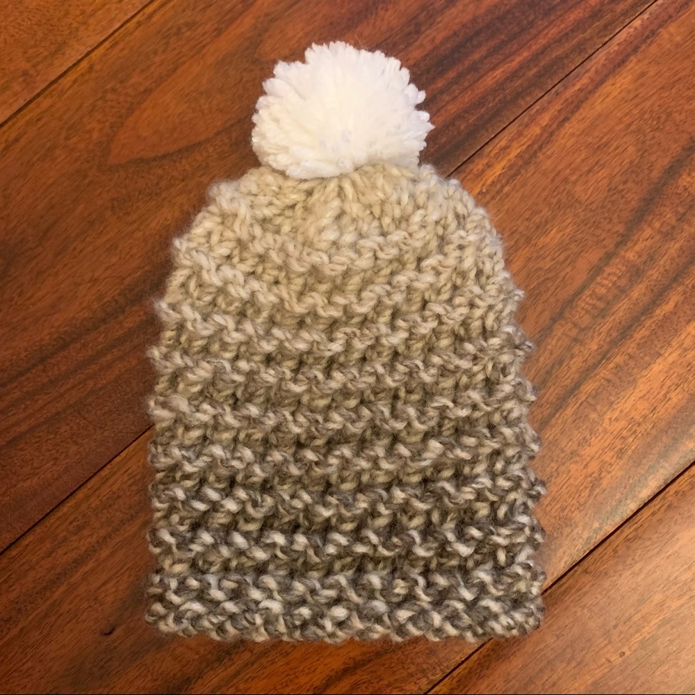 Loom Knit Pom Pom Baby Hat
